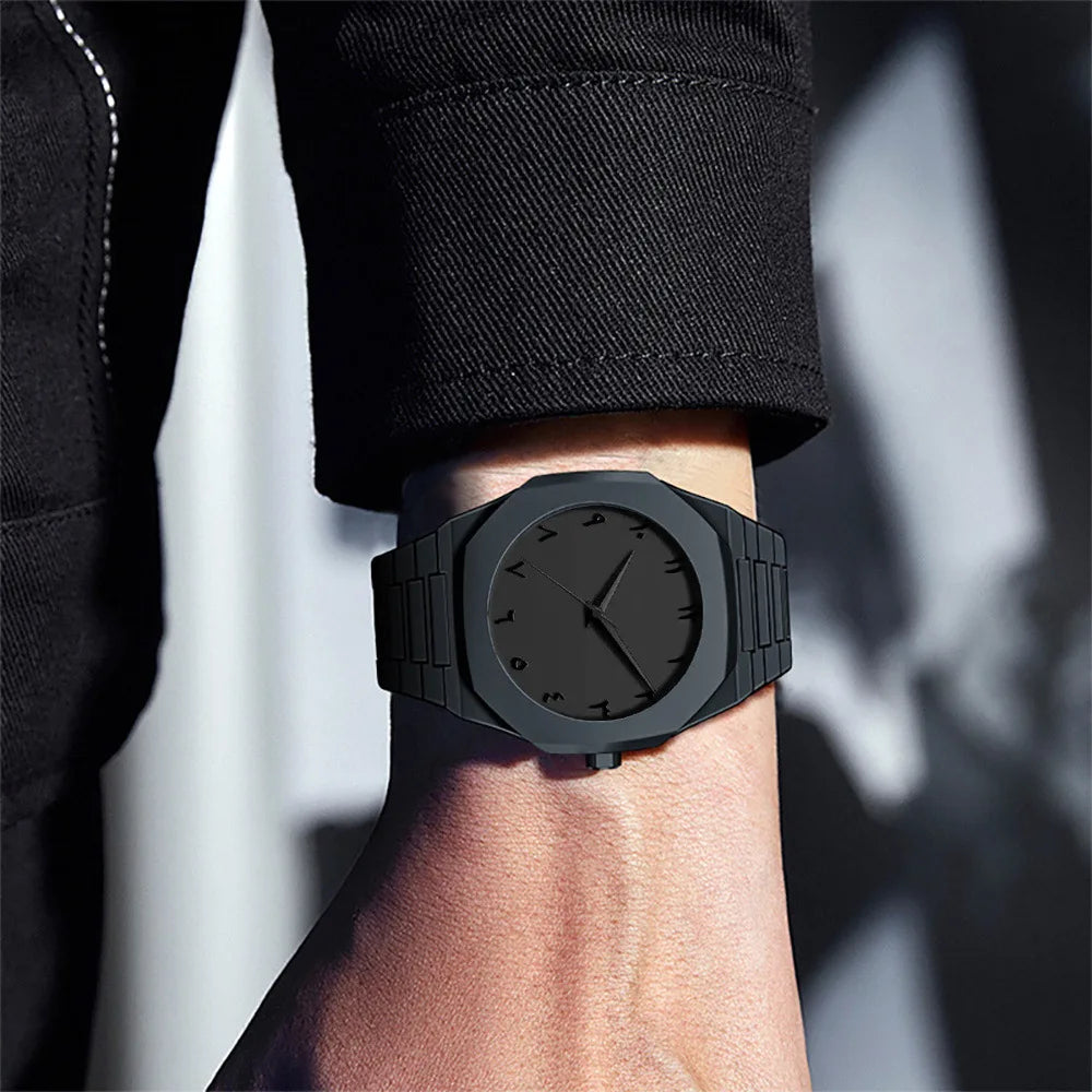 Simple Vanta Black Male Quartz Watches